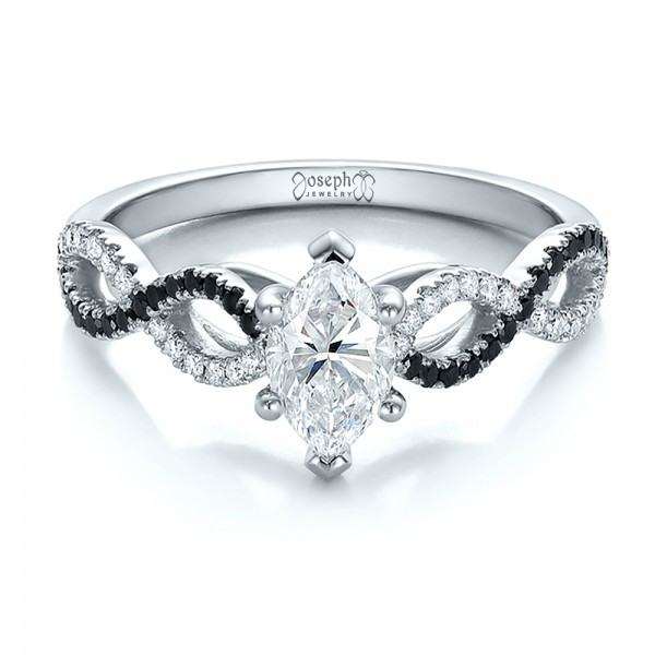Black And White Diamond Engagement Rings
 Custom Black and White Diamond Engagement Ring