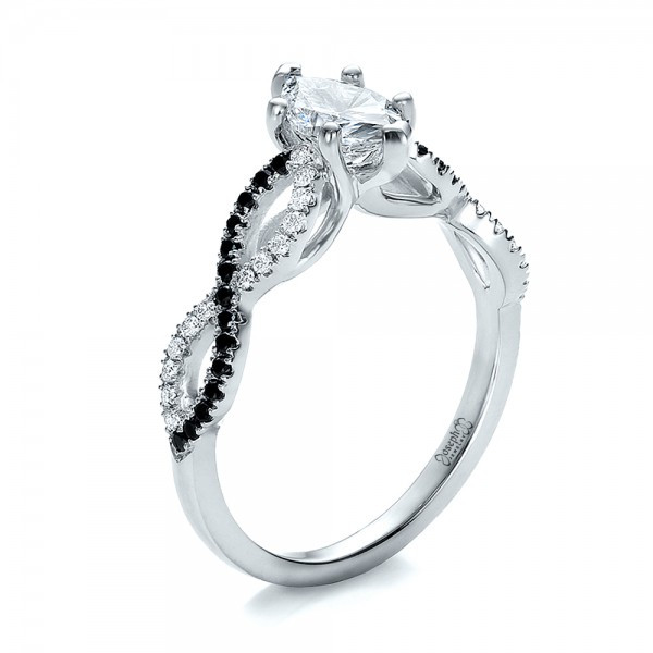 Black And White Diamond Engagement Rings
 Custom Two Tone and Marquise Diamond Engagement Ring