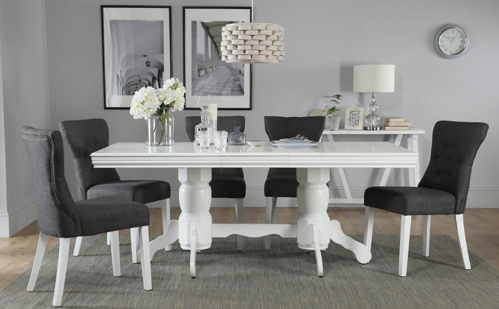 Black And White Kitchen Table
 Chatsworth White Extending Dining Table with 6 Bewley