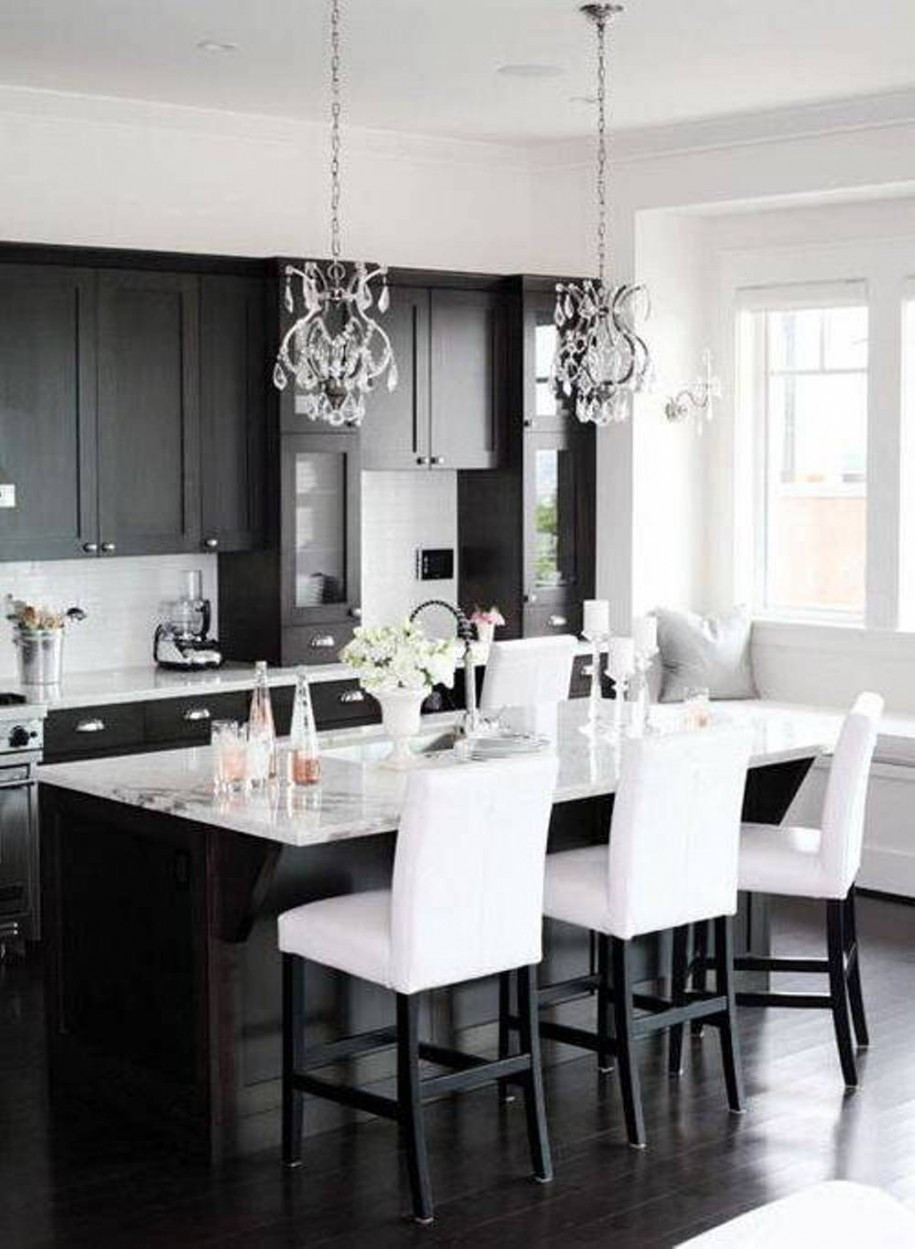 Black And White Kitchen Table
 30 Monochrome Kitchen Design Ideas – The WoW Style