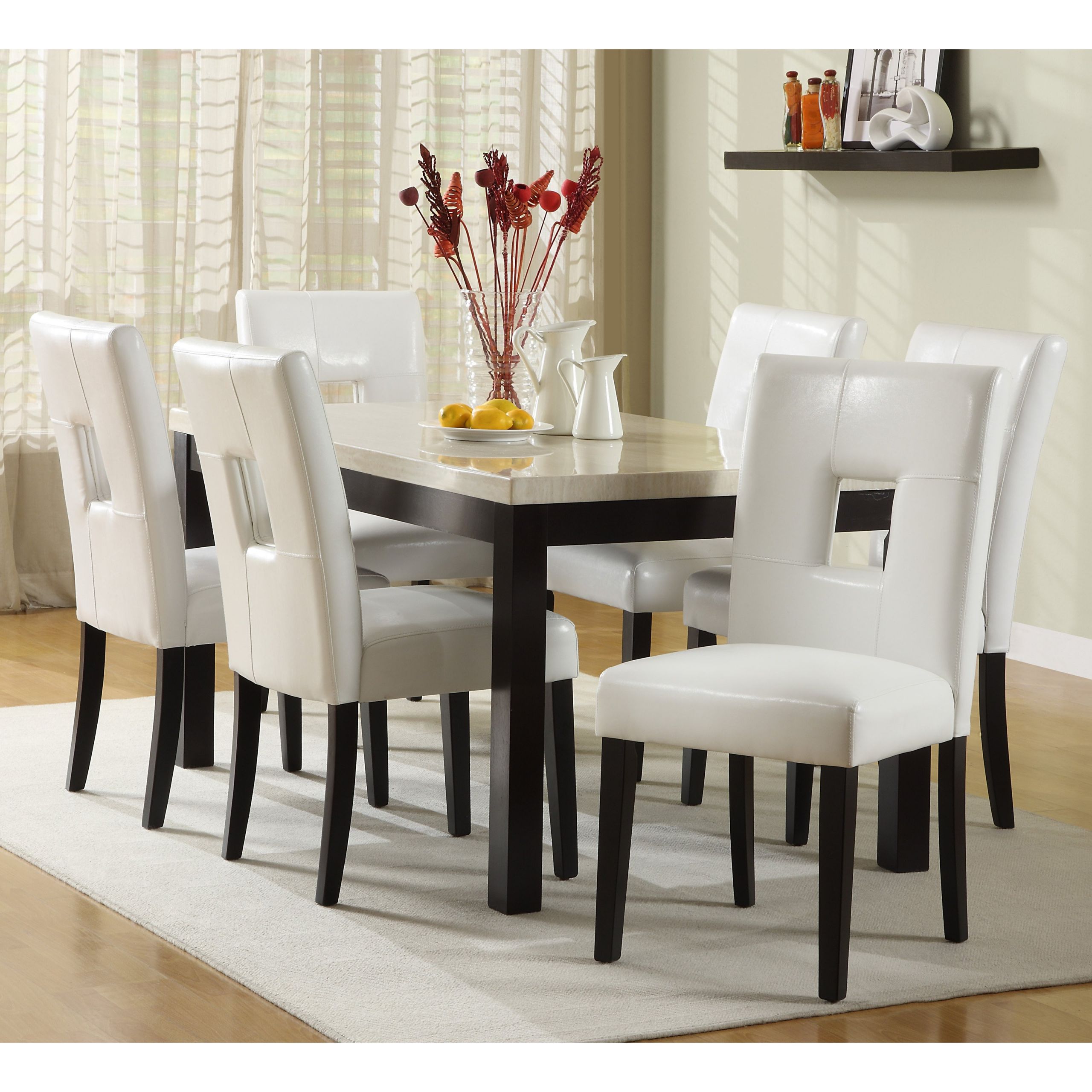 Black And White Kitchen Table
 White Round Kitchen Table and Chairs Design