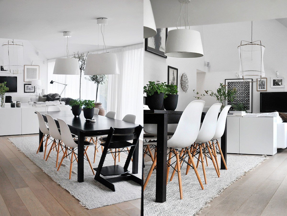 Black And White Kitchen Table
 30 Black & White Dining Rooms That Work Their Monochrome Magic
