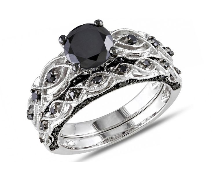 Black And White Wedding Ring Sets
 Glamour and Cheap Black Diamond Wedding Ring Sets for