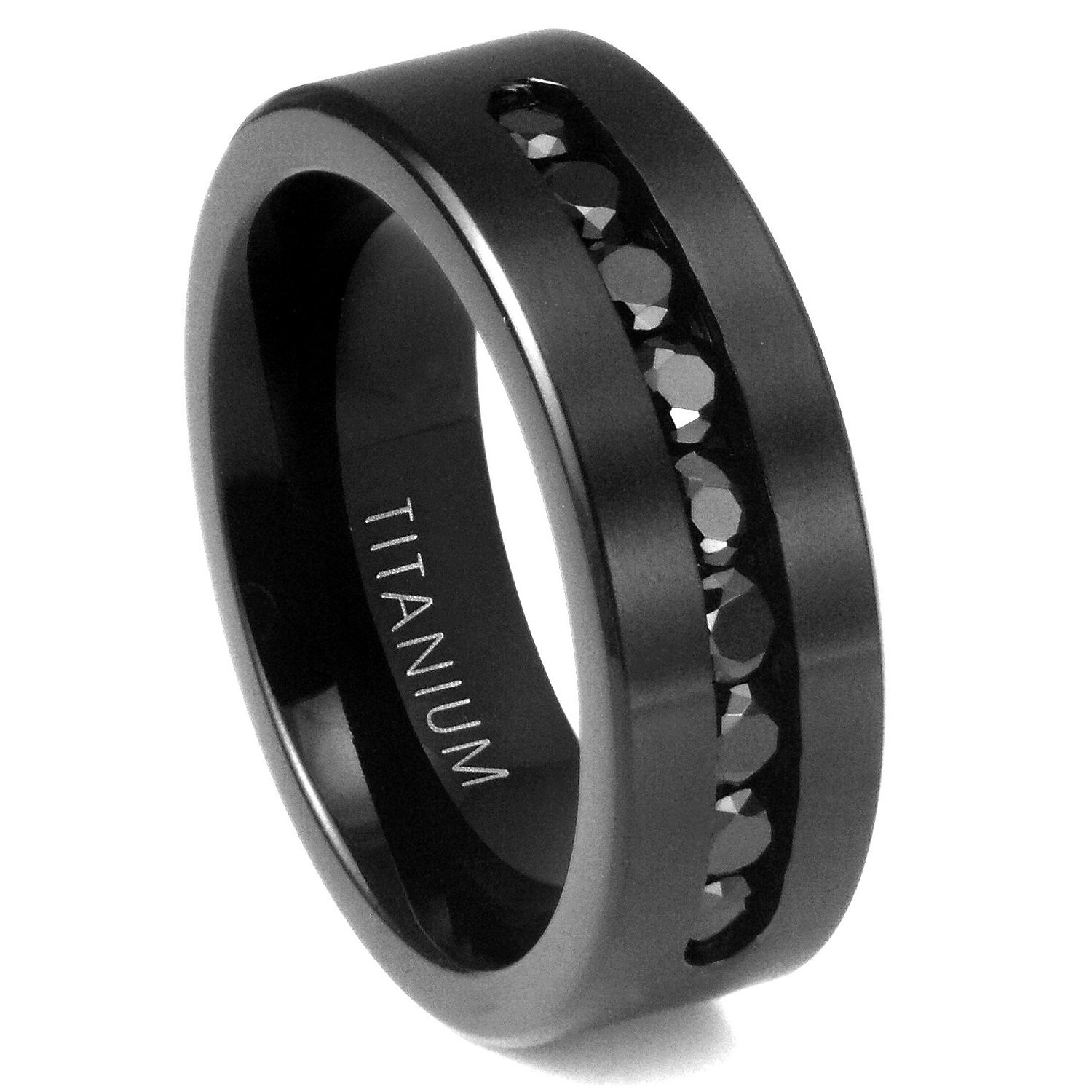 Black Band Wedding Rings
 Collection Black Diamond Mens Wedding Bands Black Titanium