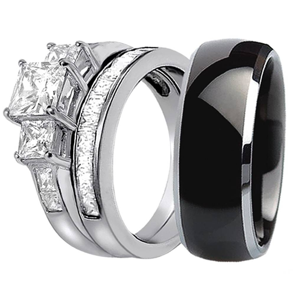 Black Band Wedding Rings
 15 Best Collection of Black Titanium Wedding Bands Sets