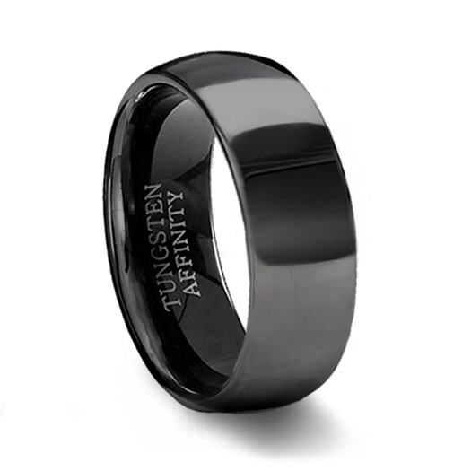 Black Band Wedding Rings
 Polished Black Tungsten Wedding Band