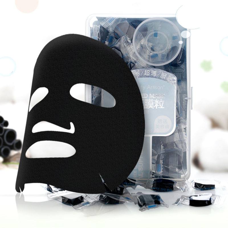 Black Charcoal Mask DIY
 50Pcs Disposable Black pressed Mask Bamboo Charcoal