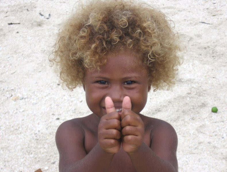 Black Children With Blonde Hair
 TYWKIWDBI "Tai Wiki Widbee" Blond haired Melanesians