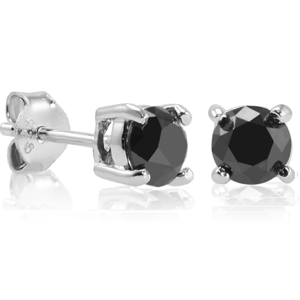 Black Diamond Earring Studs
 1 1 2ct Black Diamond Stud Earrings in 925 Sterling