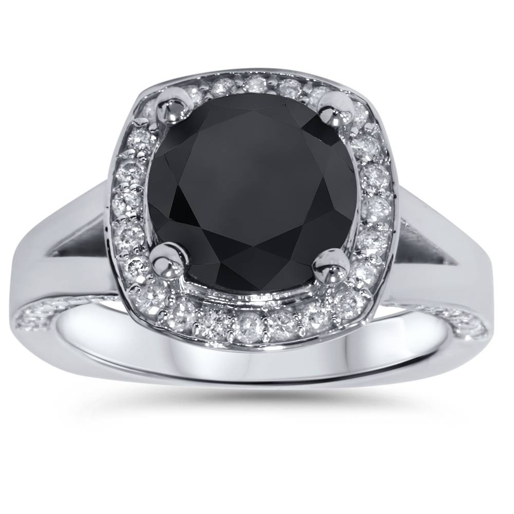 Black Diamond Engagement Rings
 3 5 8 Ct Treated Black Diamond Halo Split Shank Engagement