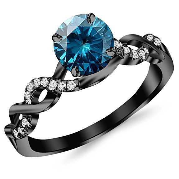 Black Diamond Promise Rings For Her
 Blue Diamond Promise Ring Wedding and Bridal Inspiration