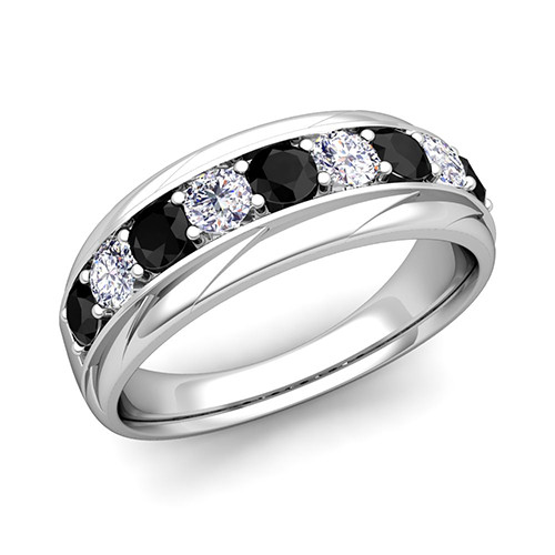 Black Diamond Rings For Her
 His and Hers Wedding Band Platinum Black Diamond Wedding Rings