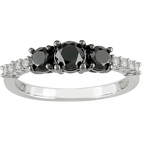 Black Diamond Rings For Her
 Trilogy 1 Carat Black Diamond Engagement Ring for Her in