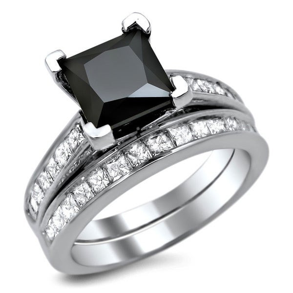 Black Diamond Wedding Rings Sets
 Shop 14k White Gold 2 1 2ct TDW Certified Black Diamond