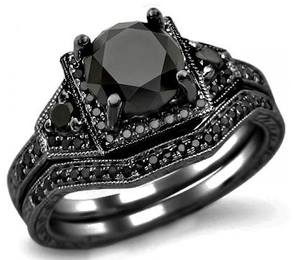 Black Diamond Wedding Rings Sets
 Glamour and Cheap Black Diamond Wedding Ring Sets for