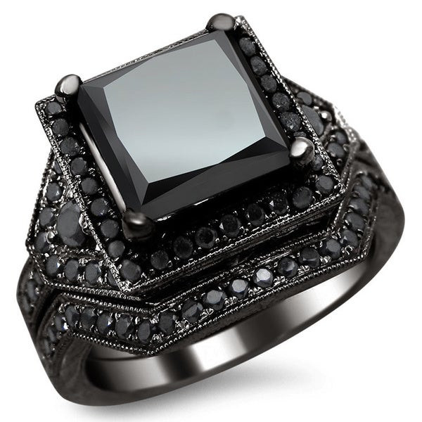 Black Diamond Wedding Rings Sets
 Shop Black Gold 4 1 4ct Certified Princess Black Diamond
