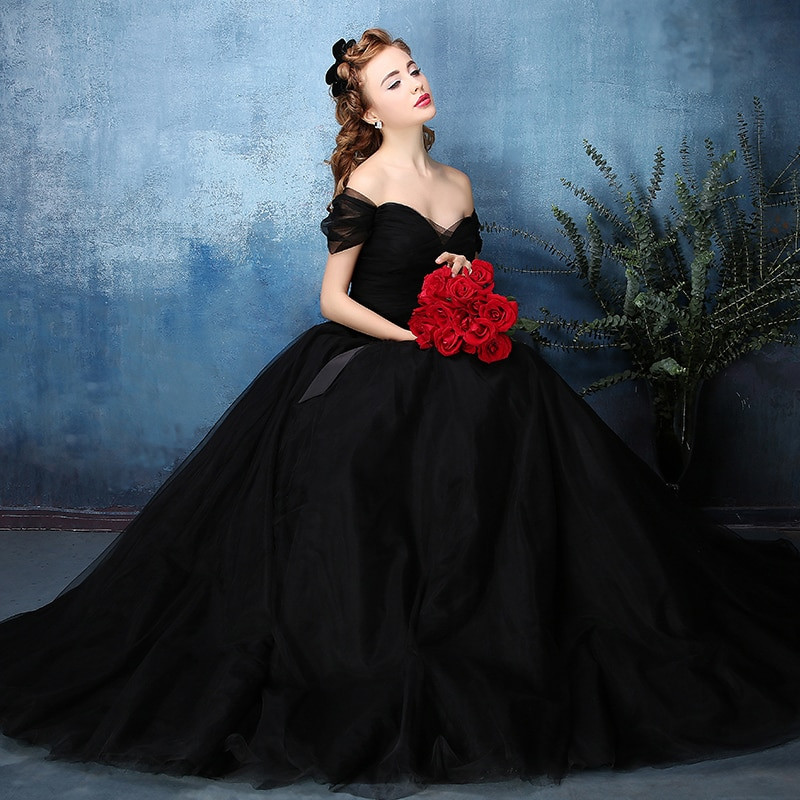Black Dress To Wedding
 Aliexpress Buy Vintage f the Shoulder Black