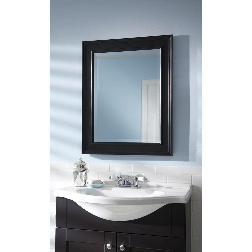 Black Framed Bathroom Mirror
 Martha Stewart Living Grasmere 30 in x 24 in Black