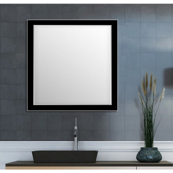 Black Framed Bathroom Mirror
 Shop Framed Wall Mirror Black Silver for Bathroom or