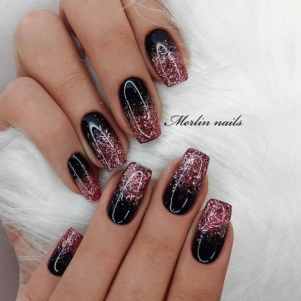 Black Glitter Ombre Nails
 23 Best Gel Nail Designs to Copy in 2019