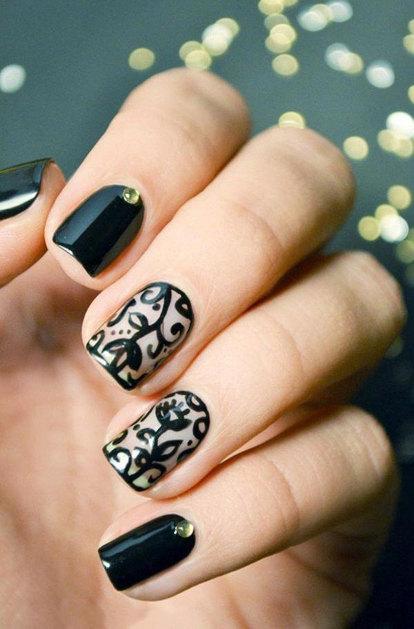 Black Nail Ideas
 50 BLACK NAIL ART DESIGNS nenuno creative