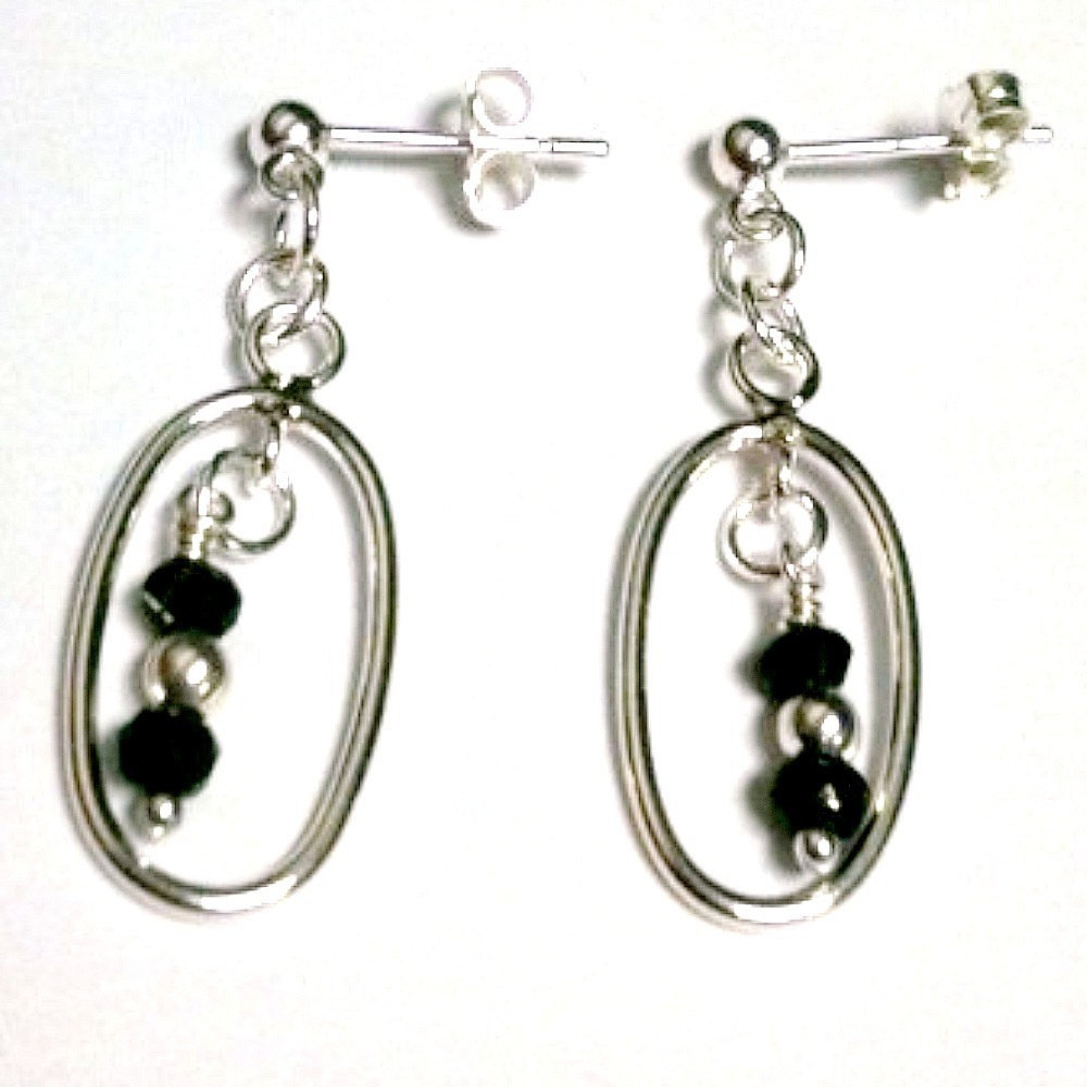 Black Spinel Earrings
 Black Spinel Earrings Sterling Silver Jewelry Gemstone