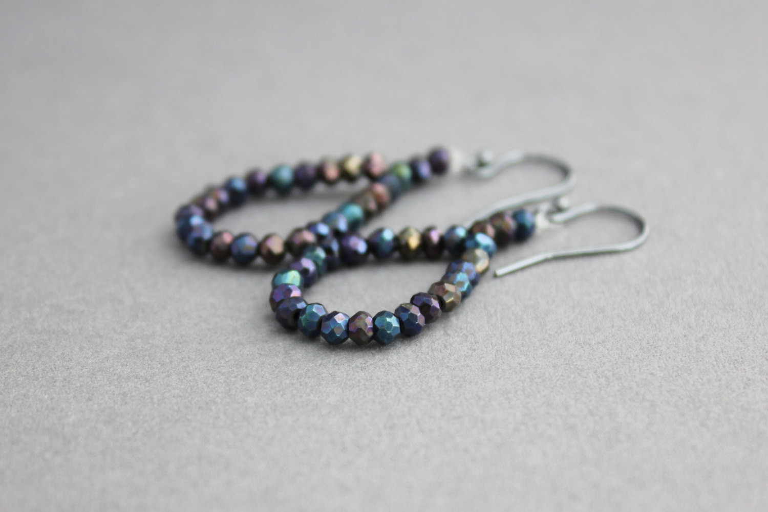 Black Spinel Earrings
 sparkly earrings black spinel earrings purple blue black