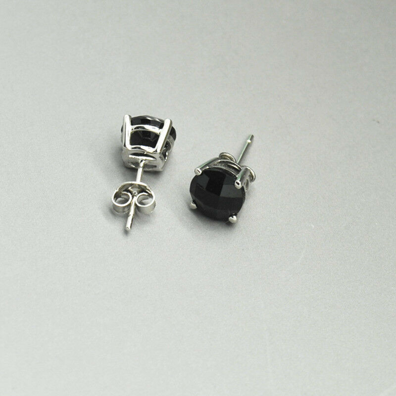 Black Spinel Earrings
 QVC 3 6 Sterling Round black spinel Stud Earrings