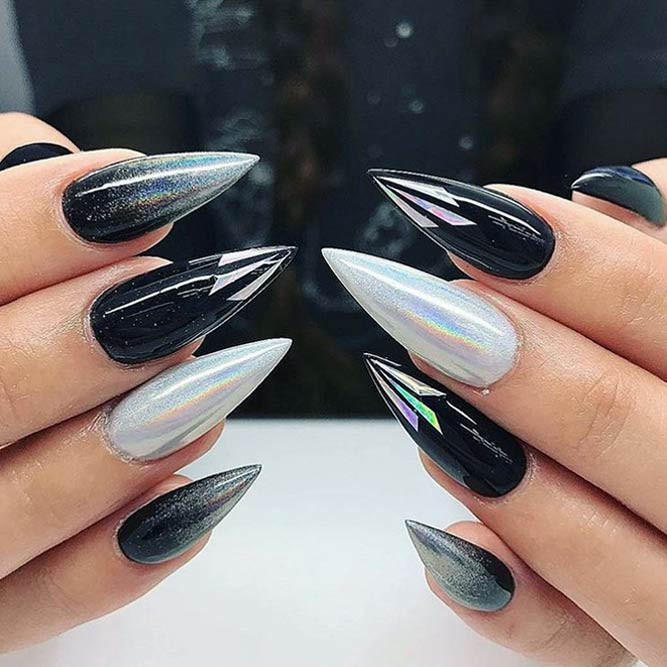 Black Stiletto Nail Designs
 30 Chic Ideas for Black Stiletto Nails