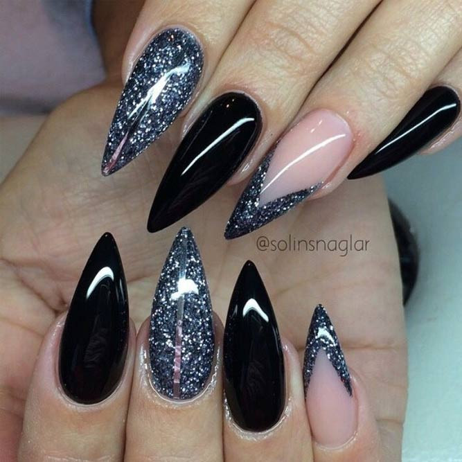 Black Stiletto Nail Designs
 21 Popular Stiletto Nails Ideas To Catch