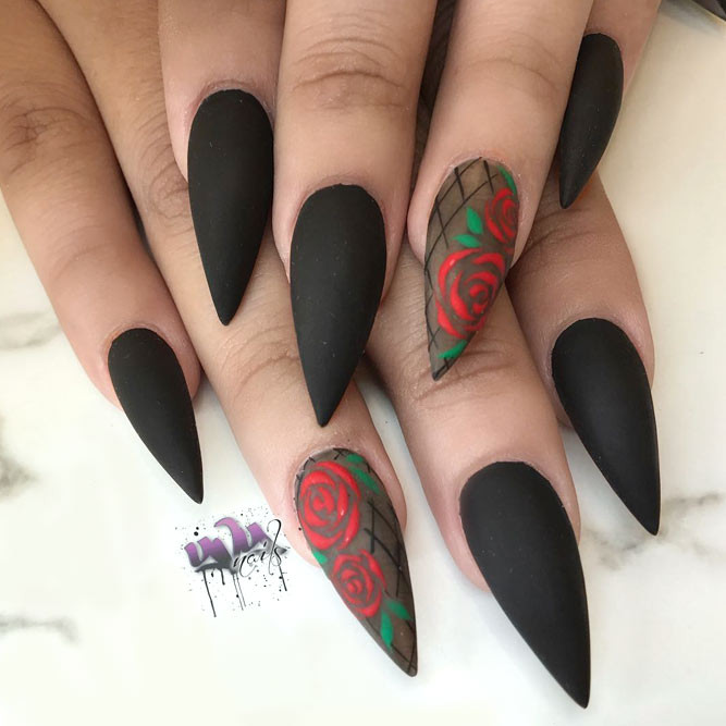 Black Stiletto Nail Designs
 30 Chic Ideas for Black Stiletto Nails