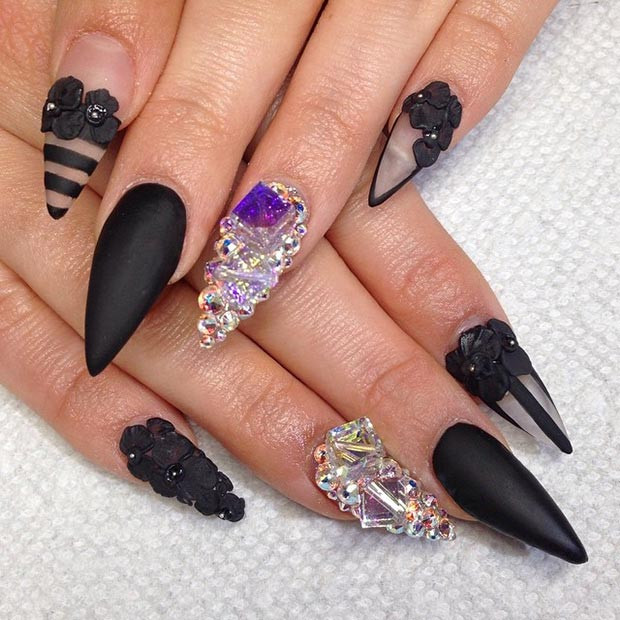 Black Stiletto Nail Designs
 52 Incredible Stiletto Nails You Would Love to Have