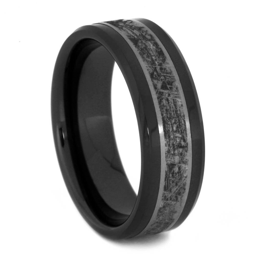 Black Titanium Wedding Bands For Him
 Black Ceramic Wedding Band Titanium Ring With by
