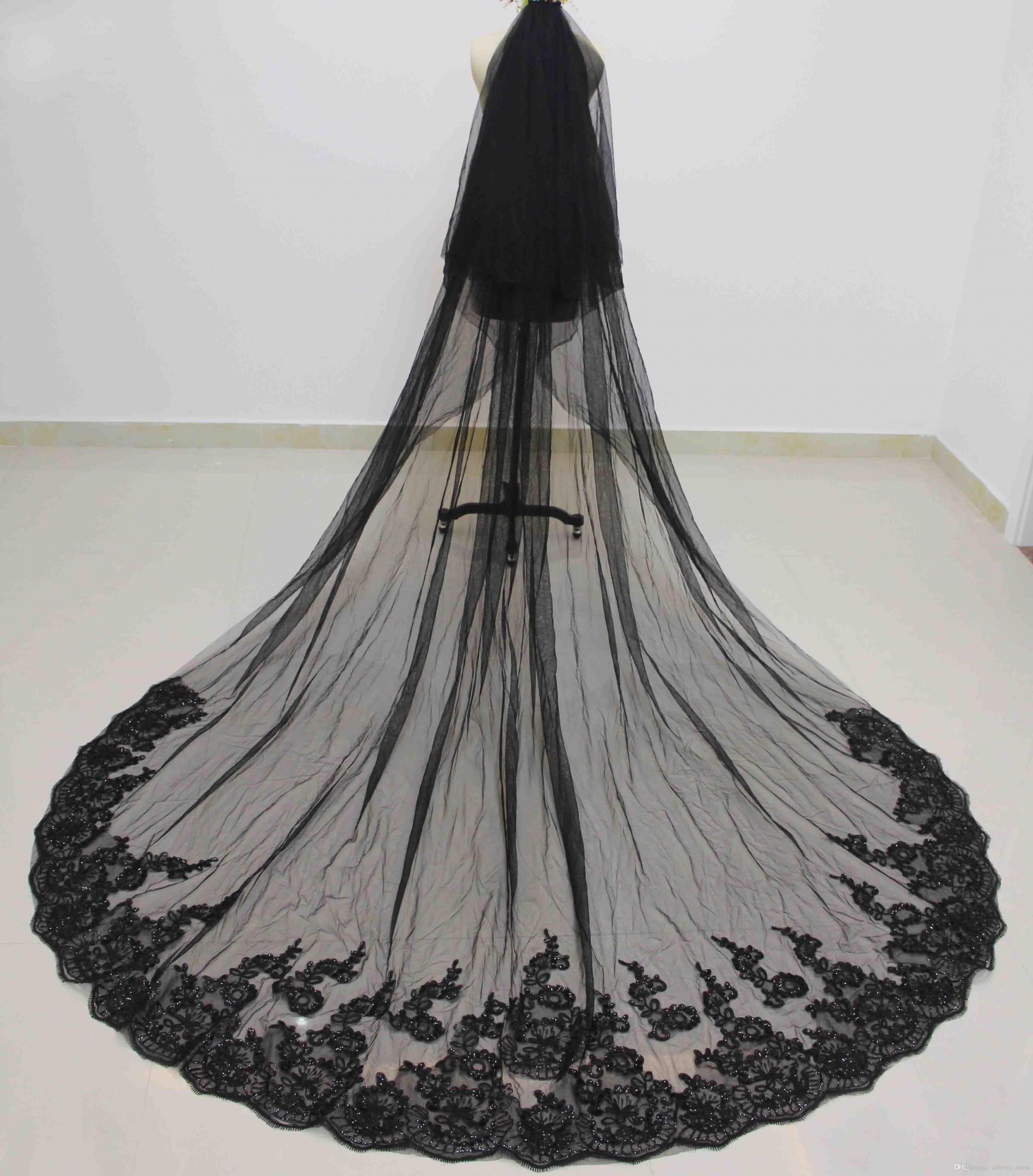 Black Veil Wedding
 2017 Wedding Dresses 3m Long Black Wedding Veils e Layer