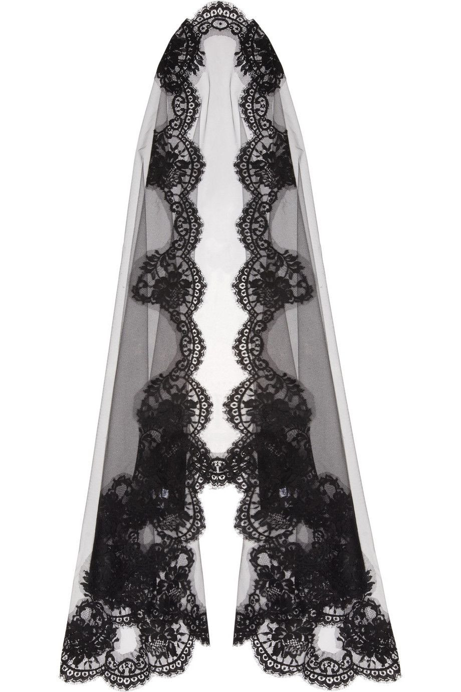 Black Veil Wedding
 Adorable Lace Appliqué Veil by Dolce&Gabbana