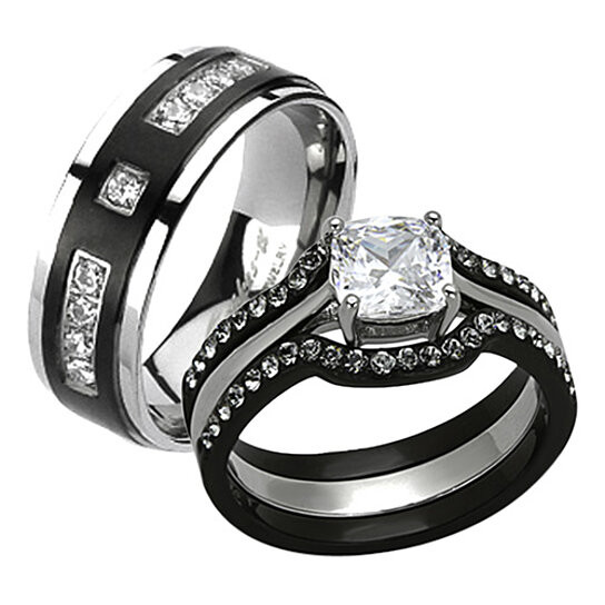 Black Wedding Bands For Her
 Marimorjewelry on OpenSky