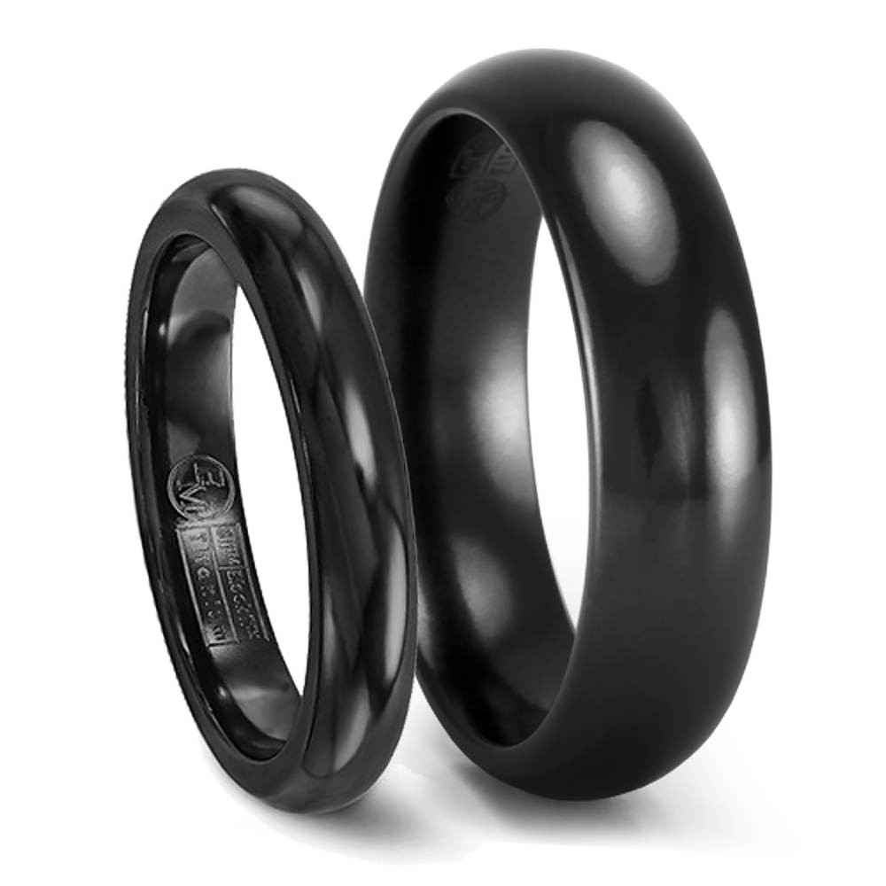 Black Wedding Bands For Her
 Awesome Titanium Wedding Ring Sets for Him and Her
