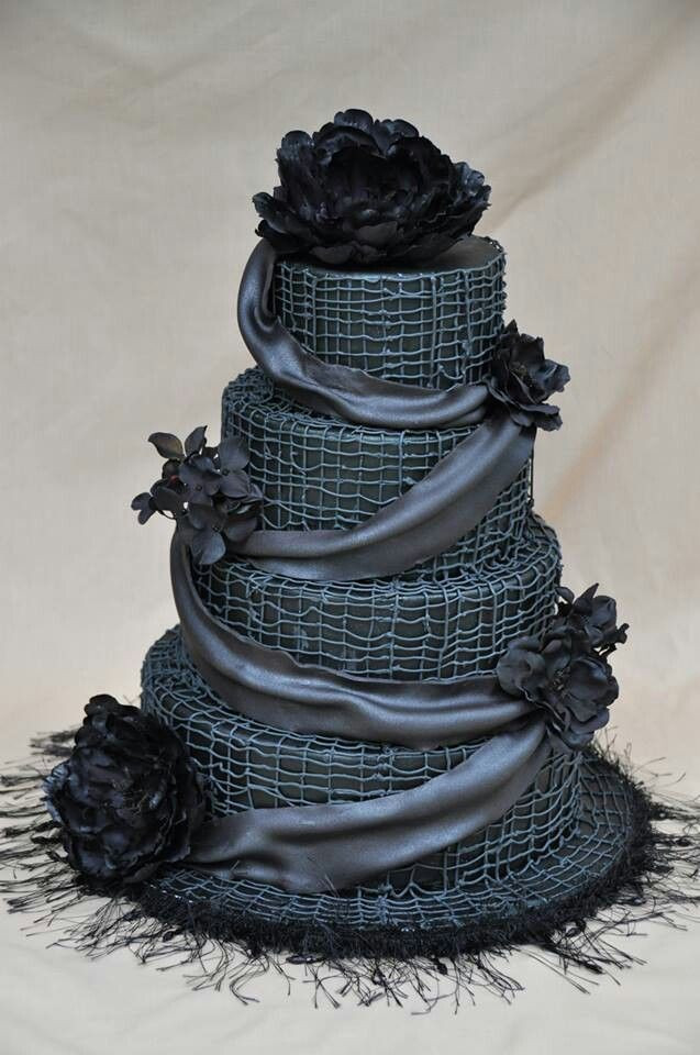 Black Wedding Cake
 Southern Blue Celebrations Black & White Wedding Cake Ideas