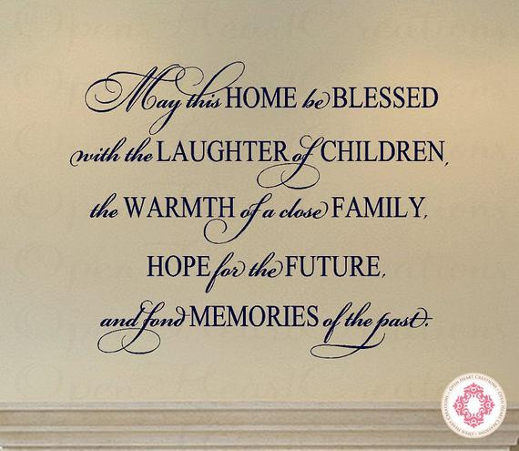 Bless Family Quotes
 Family Vinyl Decal Quote May This Home Be Blessed with the