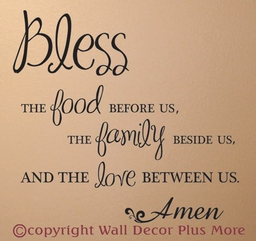 Bless Family Quotes
 Bless Food Family Love Wall Sticker Decals Kitchen Quote