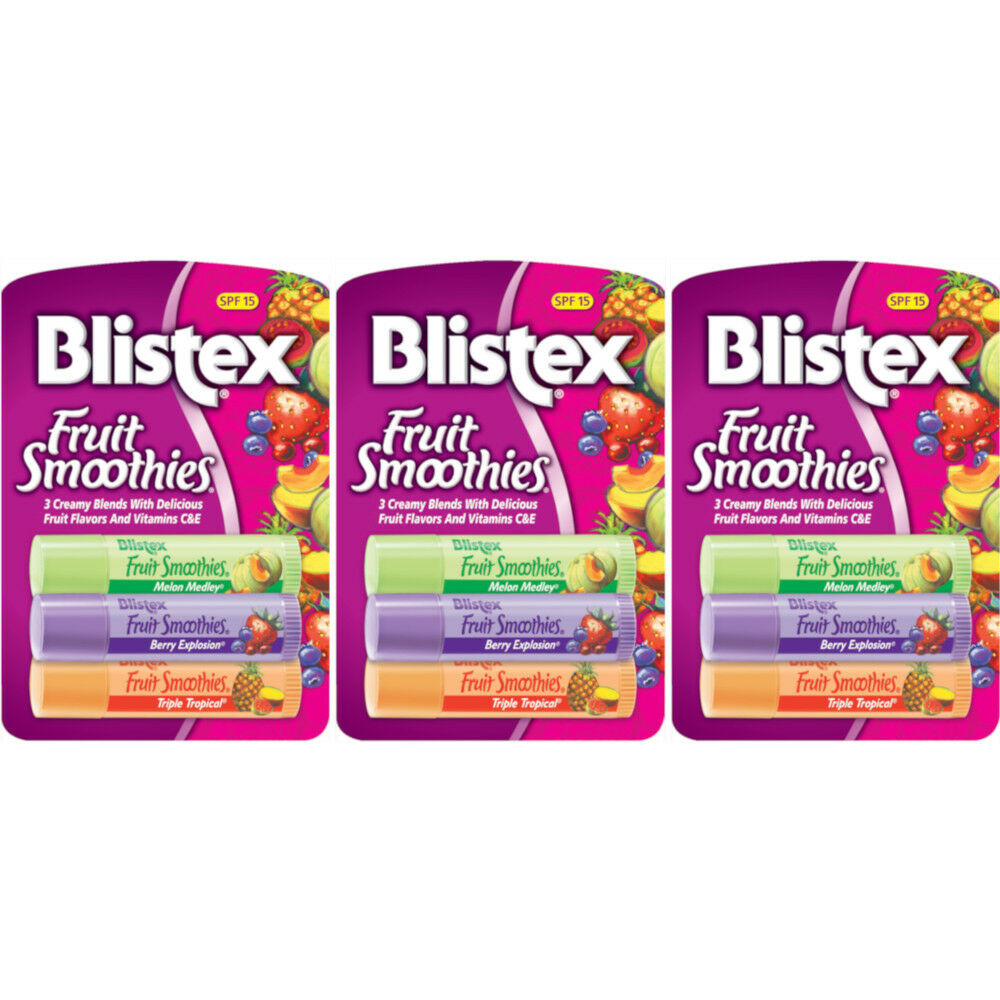 Blistex Fruit Smoothies
 3 Pack Blistex Fruit Smoothies SPF 15 1 oz 2 83 g = 9