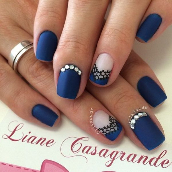 Blue And Black Nail Designs
 60 Pretty Matte Nail Designs