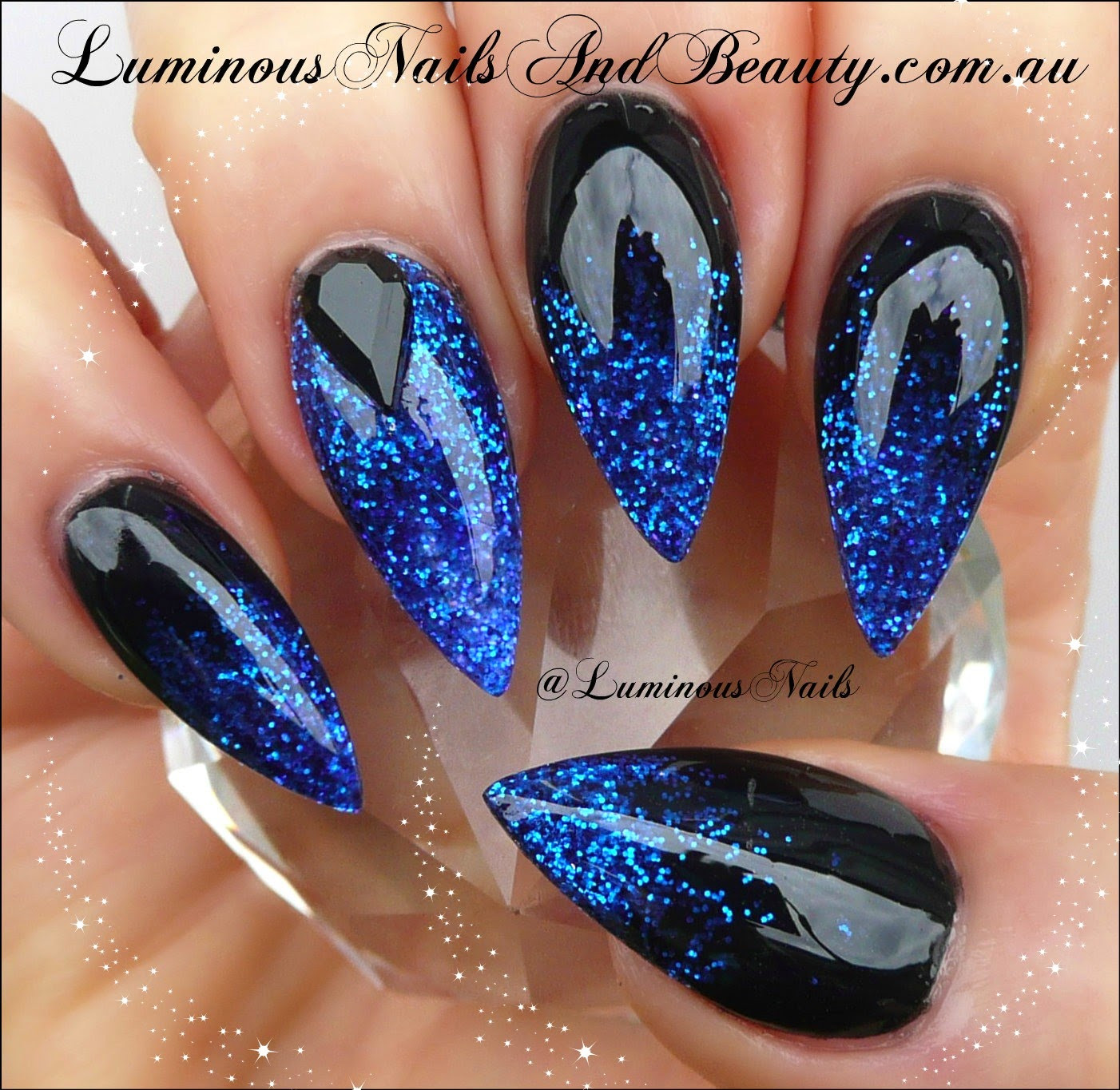 Blue And Black Nail Designs
 Luminous Nails