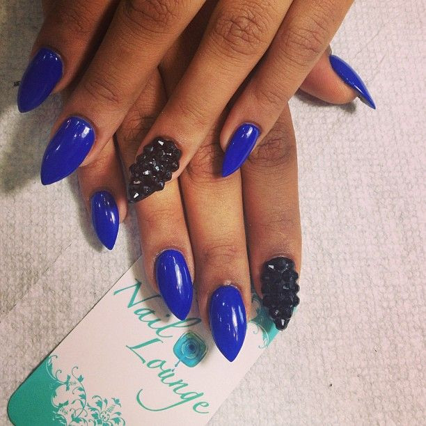 Blue And Black Nail Designs
 Top 13 Blue Pointy Nails Pretty Designs