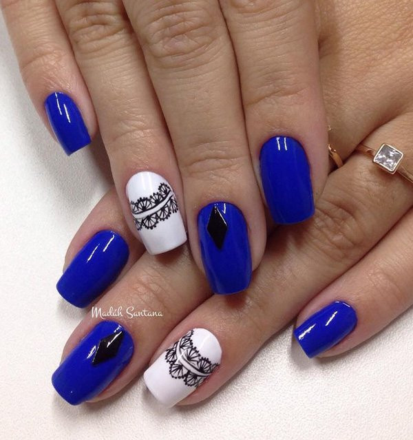 Blue And Black Nail Designs
 30 DARK BLUE NAIL ART DESIGNS nenuno creative