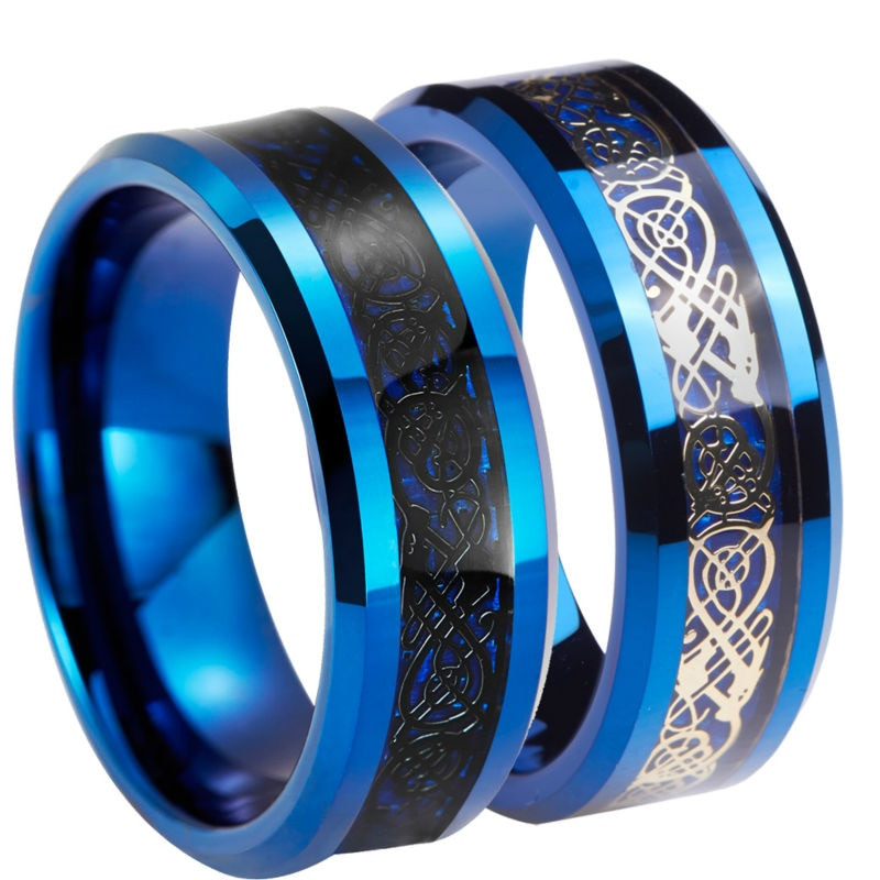 Blue And Black Wedding Rings
 Aliexpress Buy Queenwish Unique 8mm Black Gold