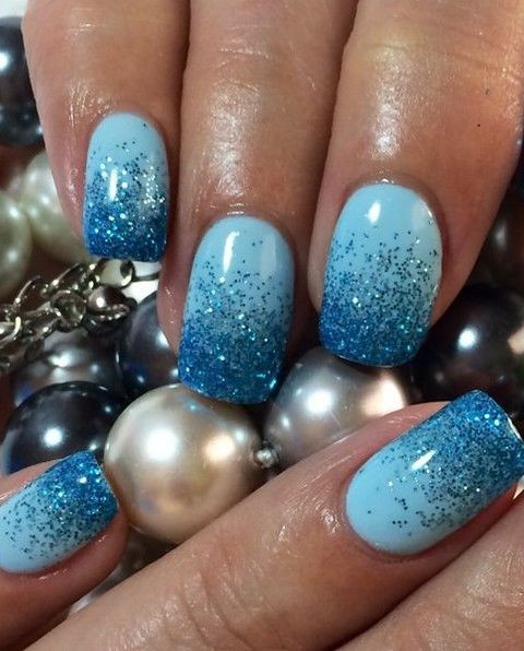 Blue And Glitter Nails
 Blue Glitter Nails s and for