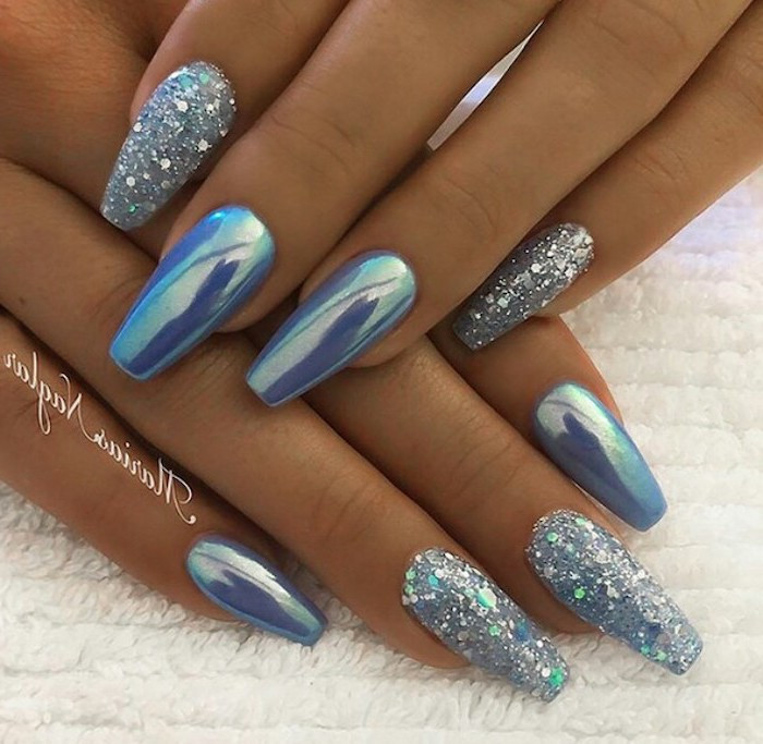 Blue And Glitter Nails
 1001 ideas for nail designs suitable for every nail shape