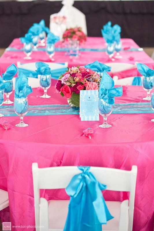 Blue And Pink Wedding Colors
 pink & blue wedding reception decor