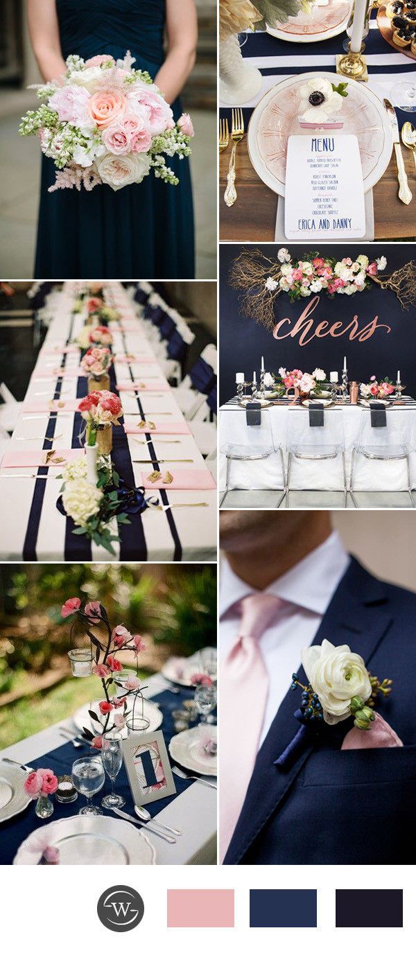 Blue And Pink Wedding Colors
 Stunning Navy Blue Wedding Color bo Ideas for 2017